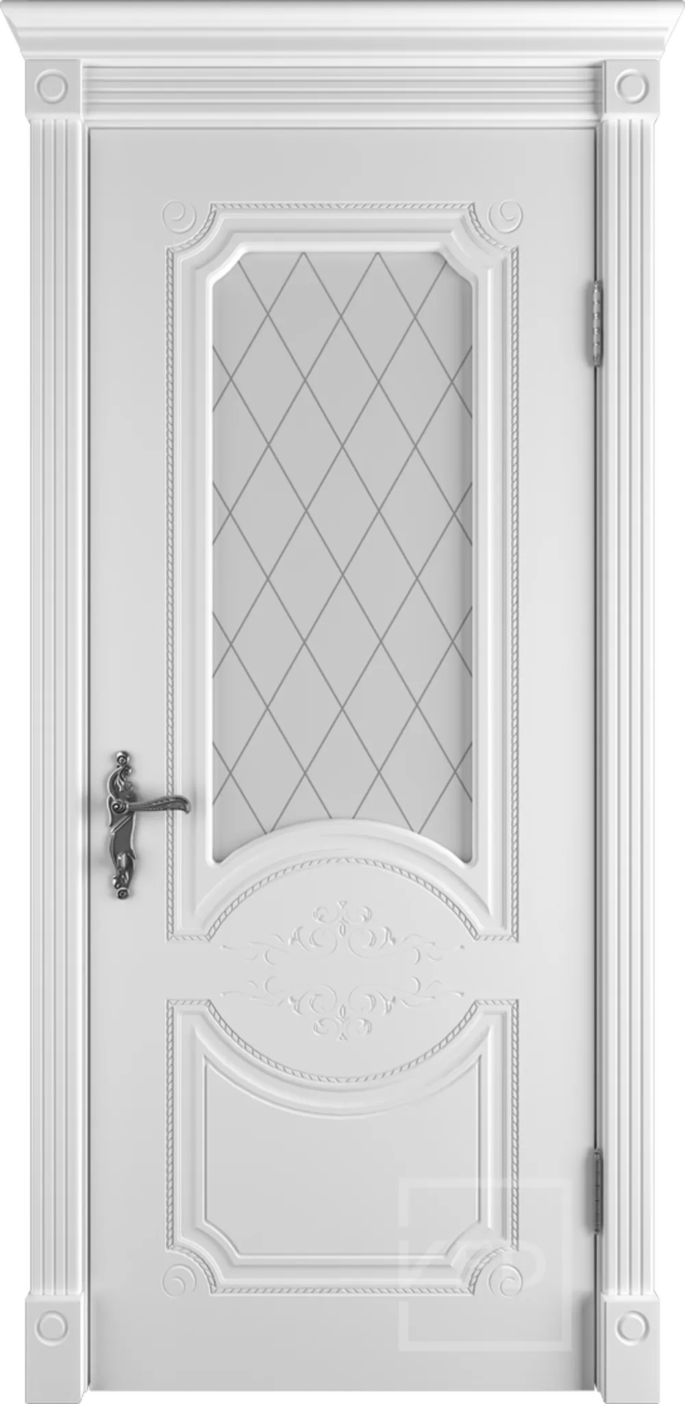 Милана эст. ДО 3D матовое с рисунком Белая эмаль