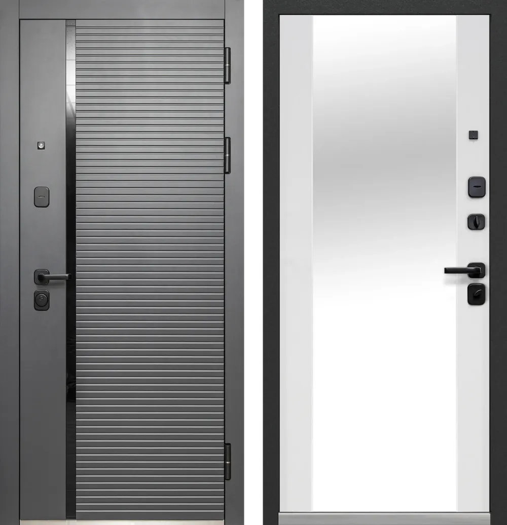 Luxor Горизонталь Зеркало Сатин графит - Эмалит белый