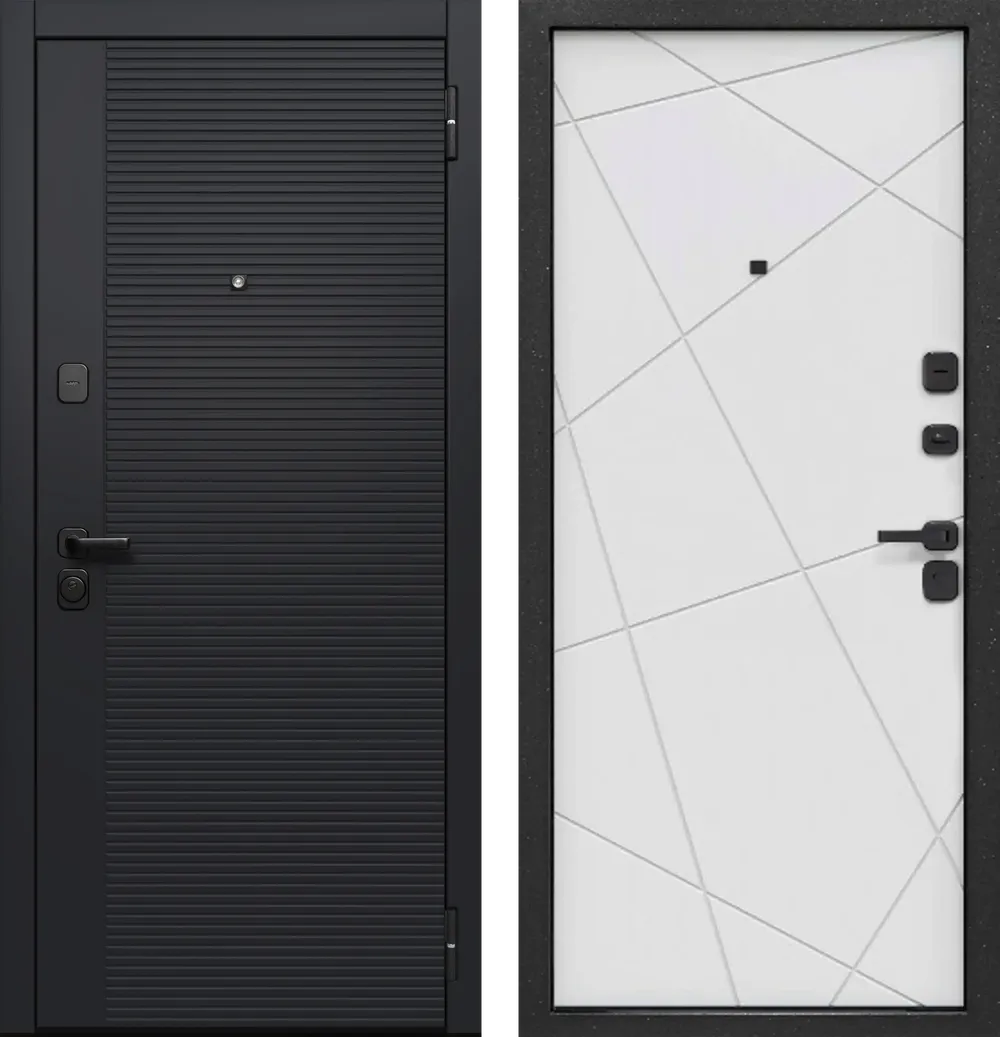 Черный кварц Черный сатин - Белый сатин