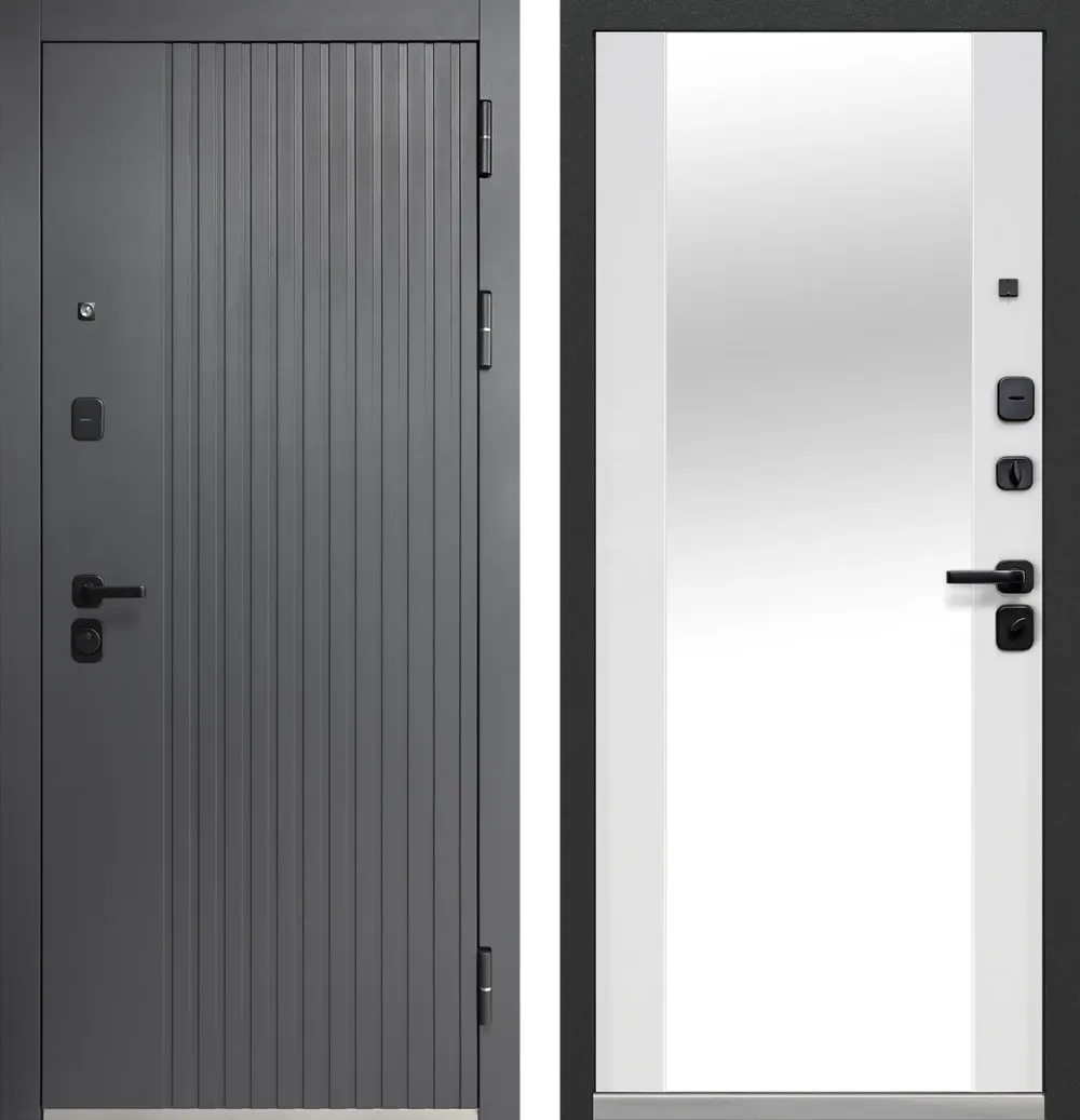 Luxor Вертикаль Зеркало Сатин графит - Эмалит белый