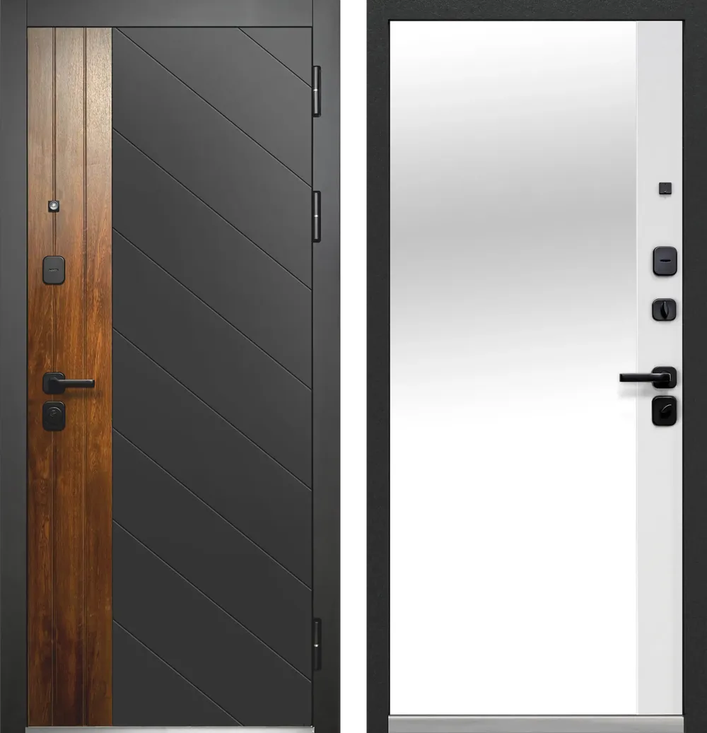 Luxor Диагональ Зеркало Антрацит софт - Эмалит белый