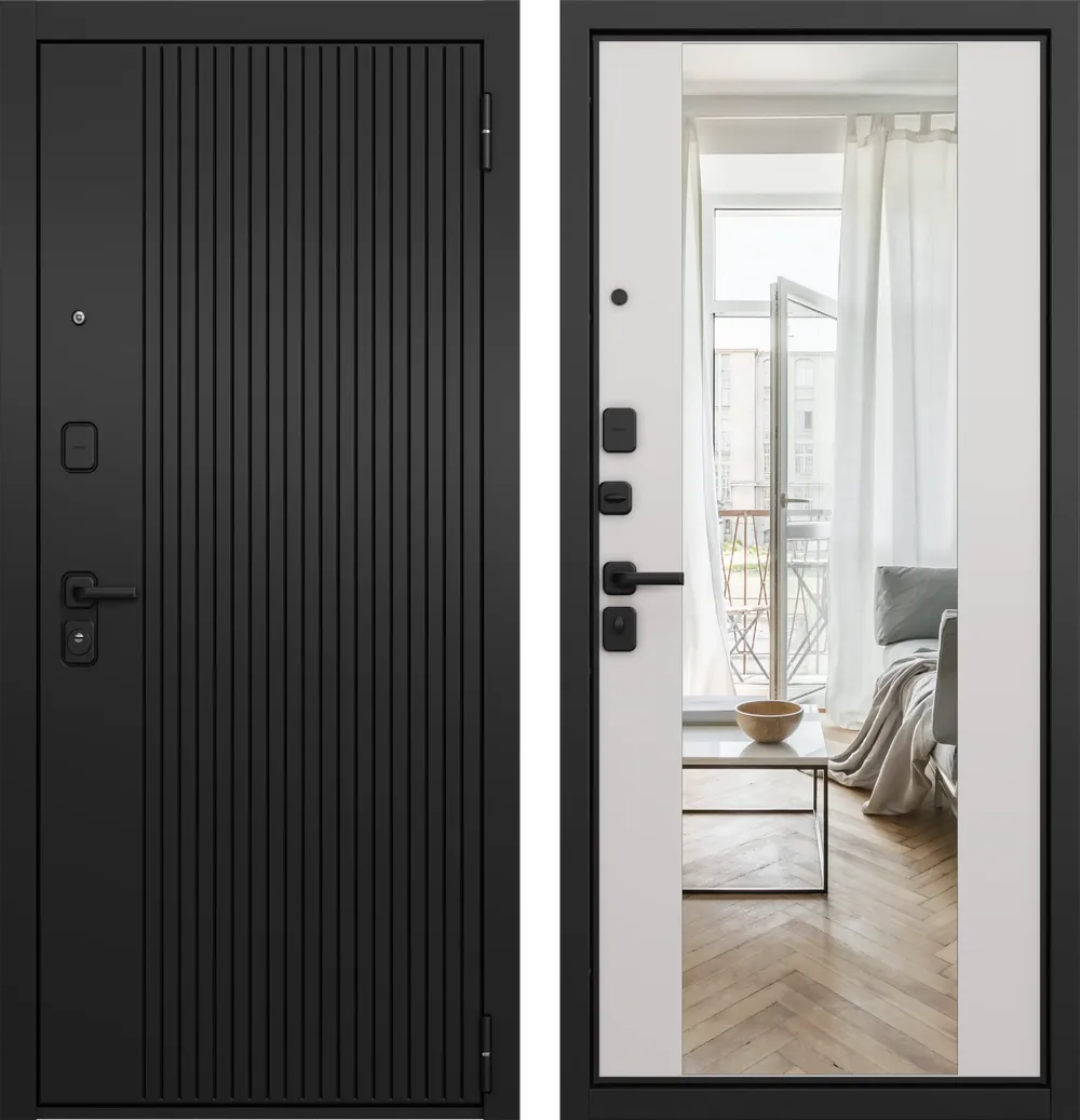 T1 TRUST ECO PP E-161 Черный матовый - Е-164 (зеркало) Белый софт