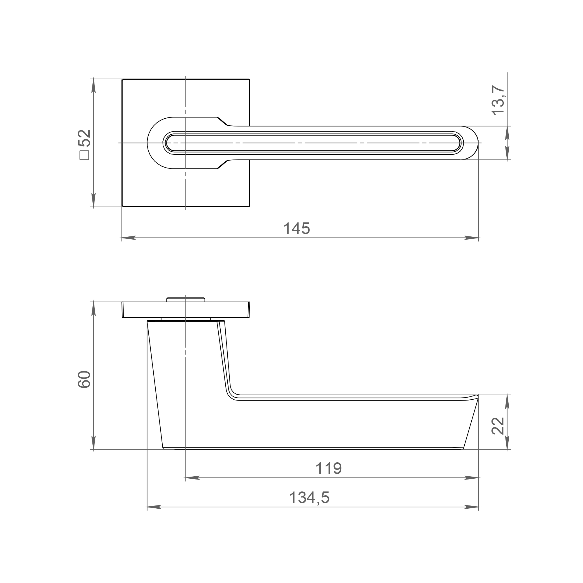 Ручка Ajax (Аякс) раздельная K.JS51.STICK BL/BN-24 черный/черный никель