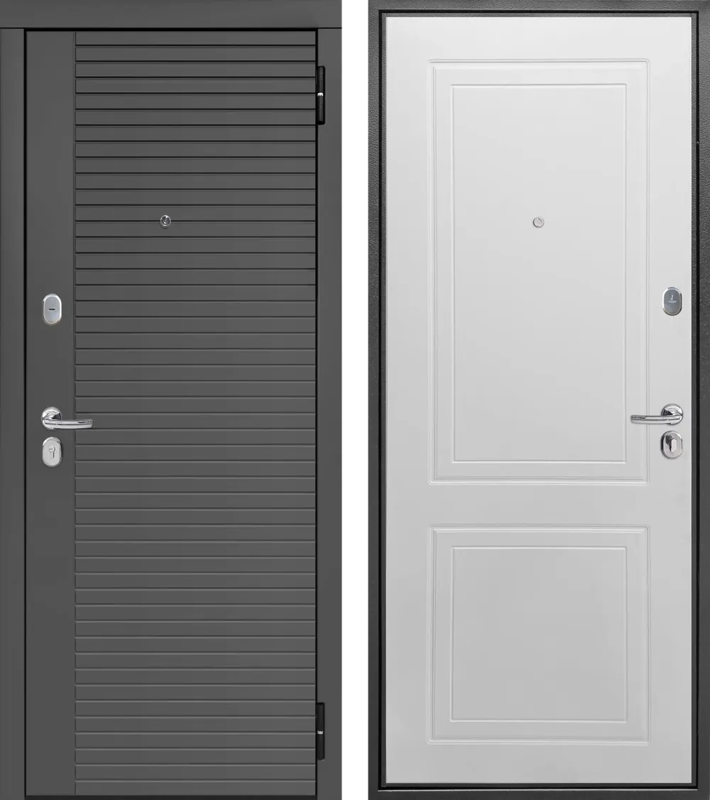 Линия МДФ/МДФ Сатин графит - Эмалит белый