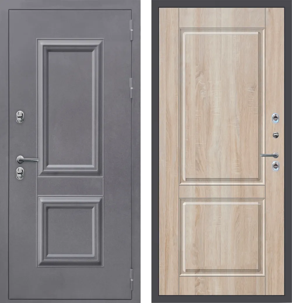 M60 ТЕРМО штамп 2 квадрата Букле графит - ФЛТ-7 Дуб Сонома светлый