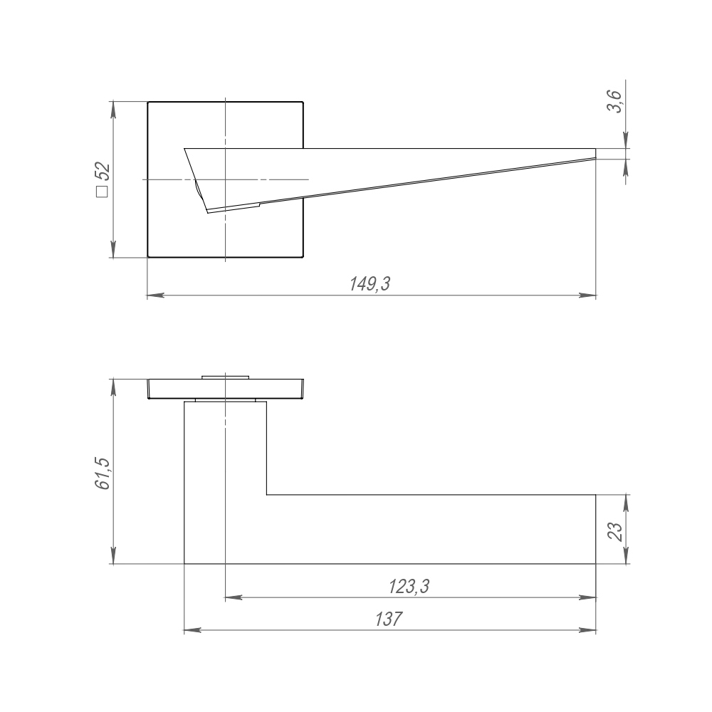 Ручка Ajax (Аякс) раздельная K.JS51.TRIO BL-24 черный