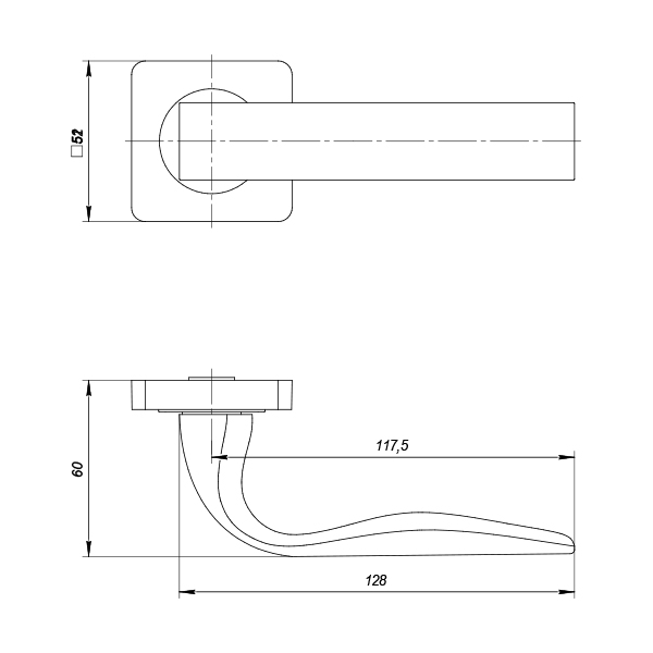 Ручка Punto (Пунто) раздельная K.ZQ51.INTEGRA (INTEGRA ZQ) GR-23 графит