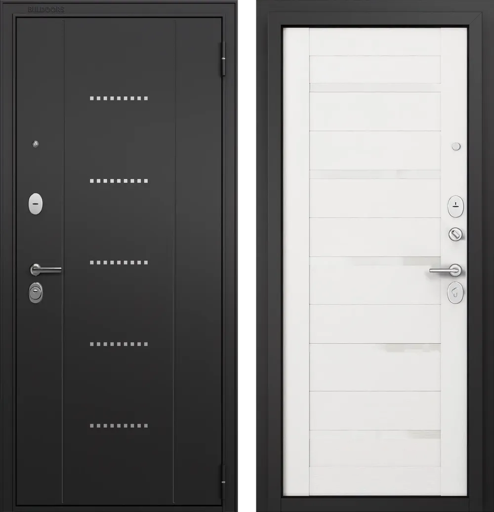 T3 TRUST ECO MP RL-12 Черный муар - Е-142 Lacobel White Белый ларче