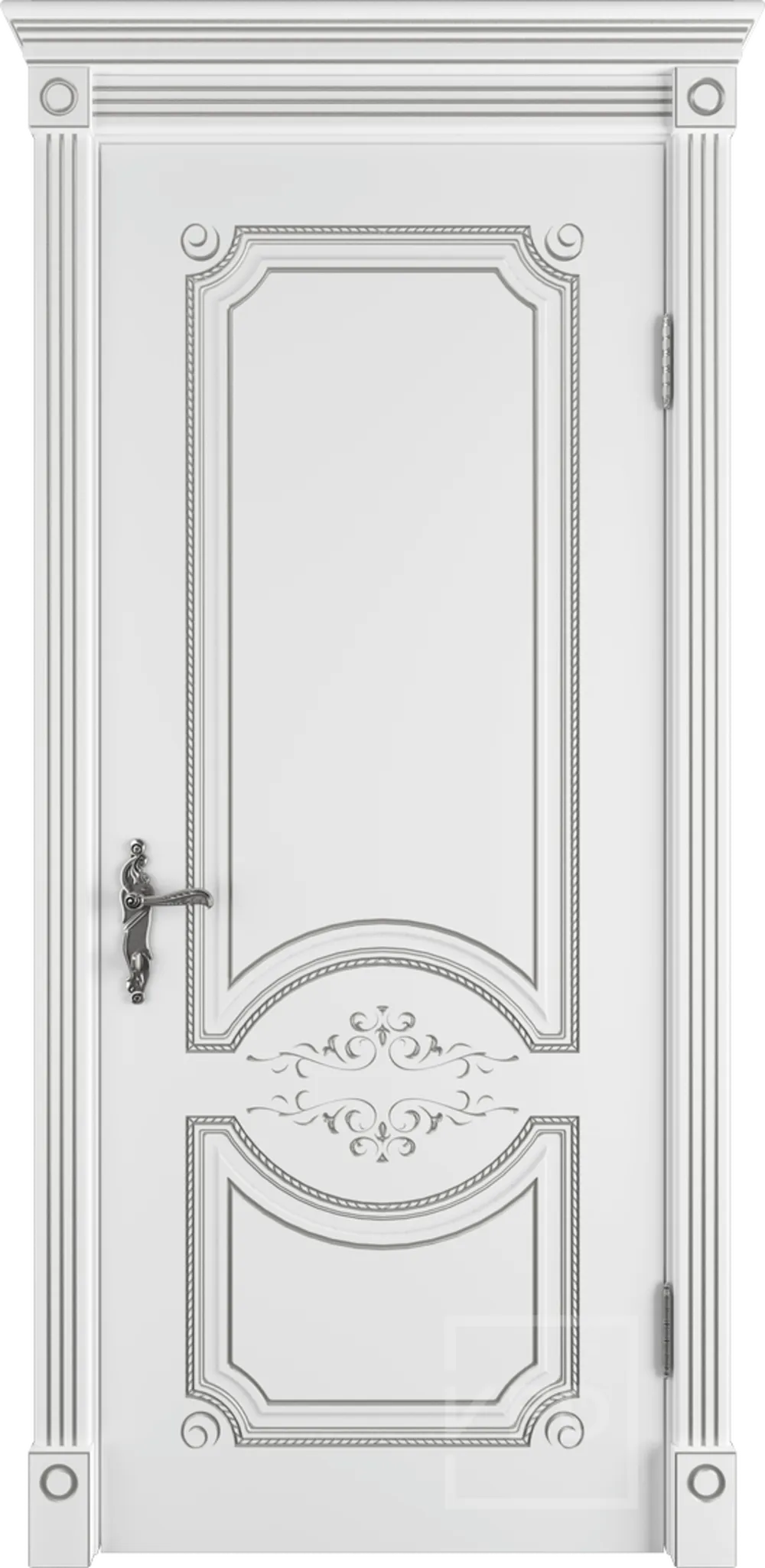 Милана эст. ДГ 3D Белая эмаль пат. серебро PS