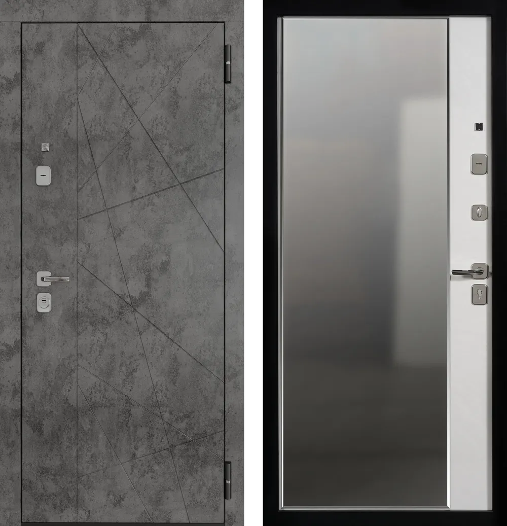 TR 9 ЮП-27 Бетон тёмный - ЮП-15 (зеркало) MI38 Санд светлый