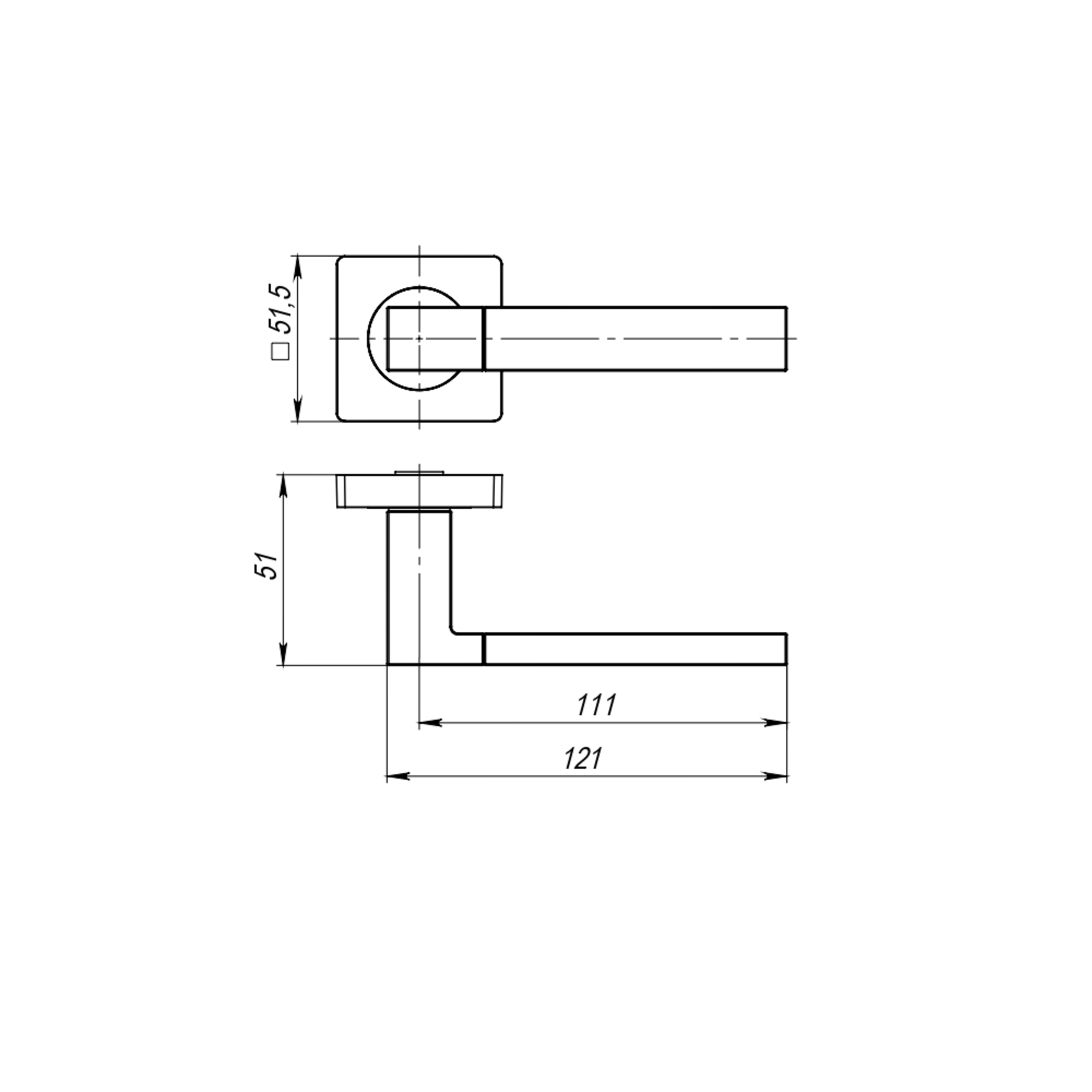 Ручка Ajax (Аякс) раздельная K.JK51.BASE/IND BL-24 черный (белая коробка)