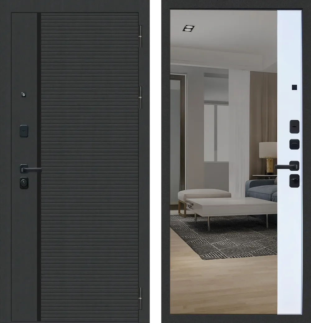 M11 ФЛП-19 Черный муар - ФЛЗ-23 Velluto Bianco AG 700