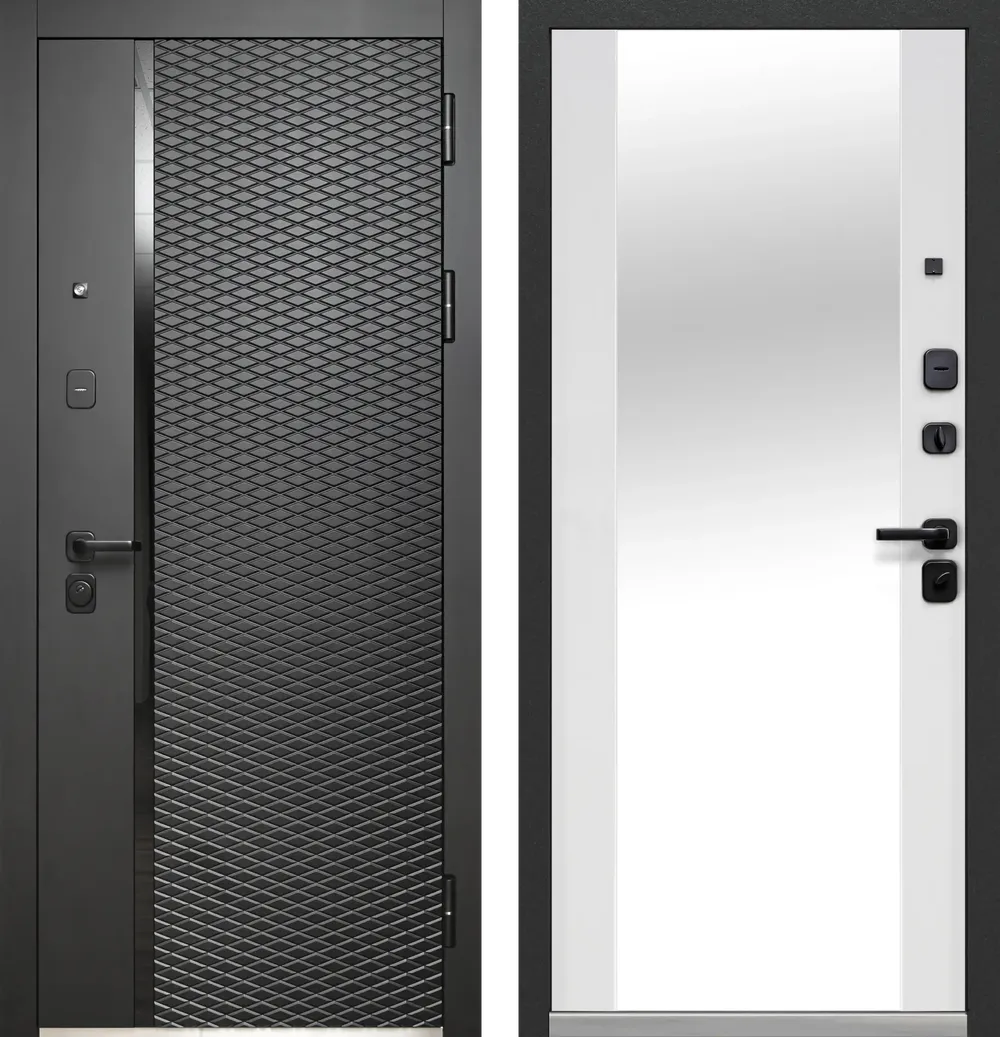 Luxor Ромбы Вертикаль Зеркало Антрацит софт - Эмалит белый