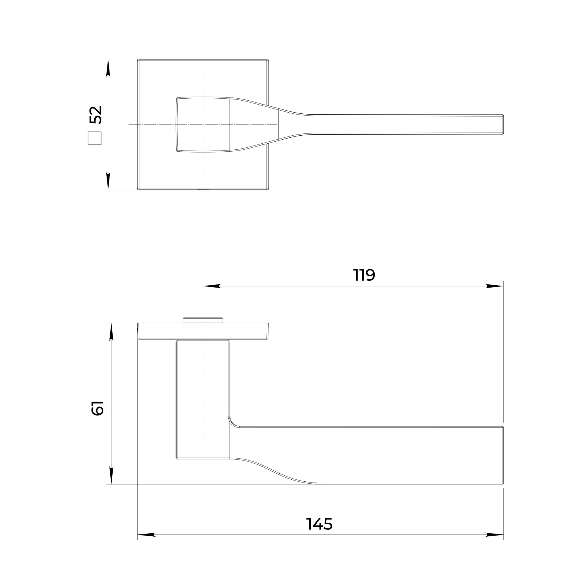 Ручка Ajax (Аякс) раздельная K.JS51.SALTO BL-24 черный