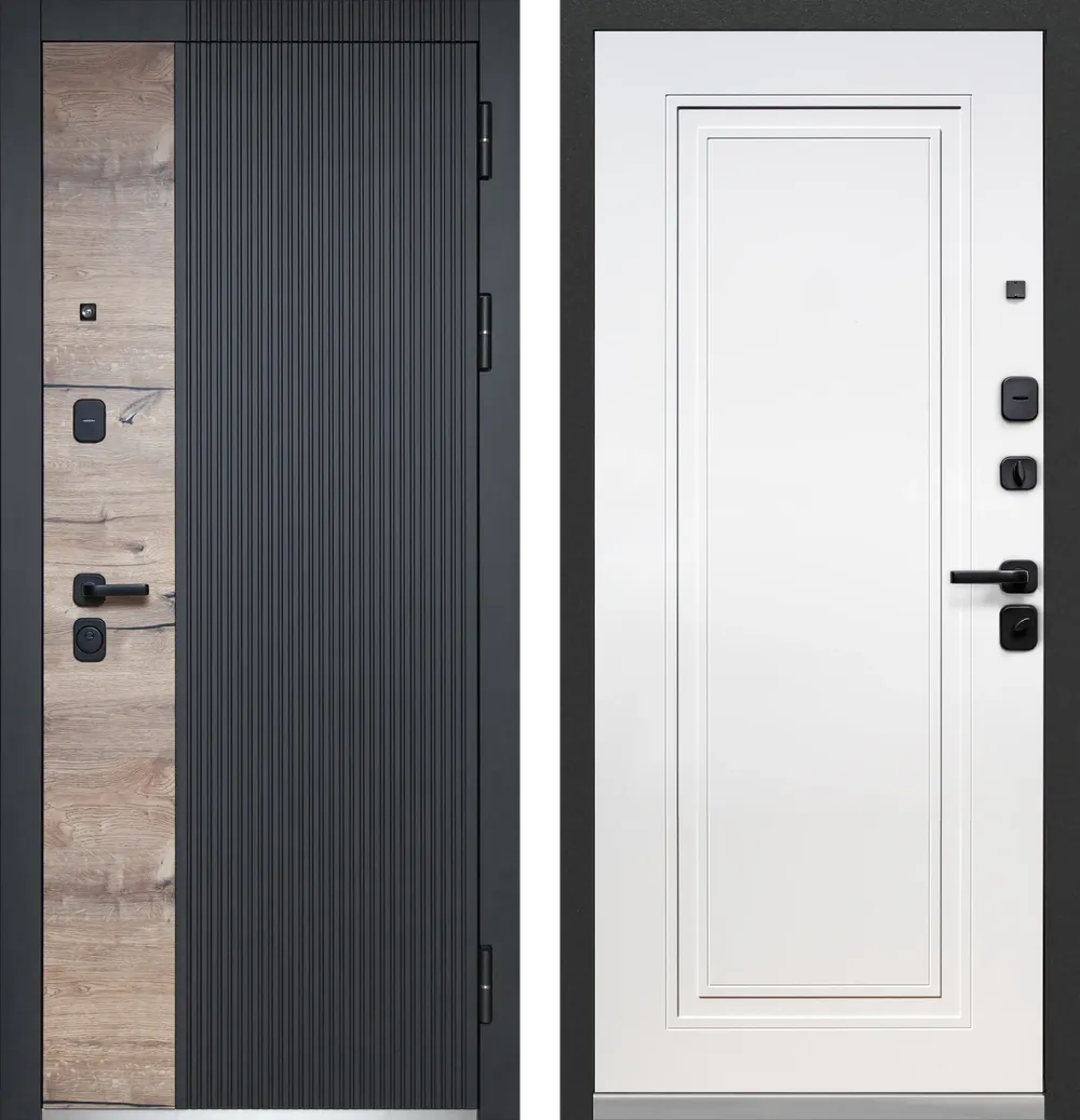 Luxor Дуб Вертикаль Нео Сатин черный - Эмалит белый