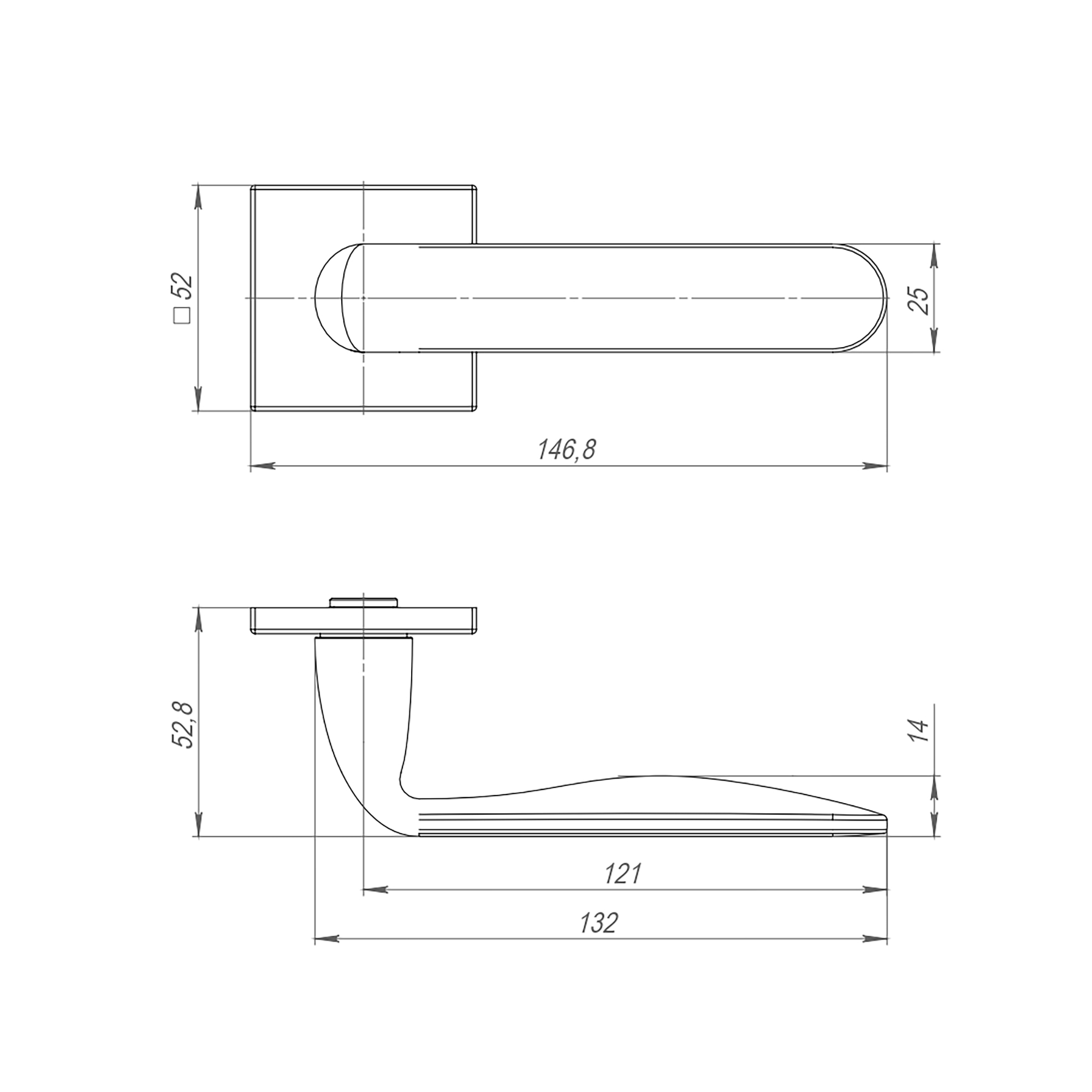 Ручка Punto (Пунто) раздельная K.ARC.Q52.EXTRA GR-23 графит