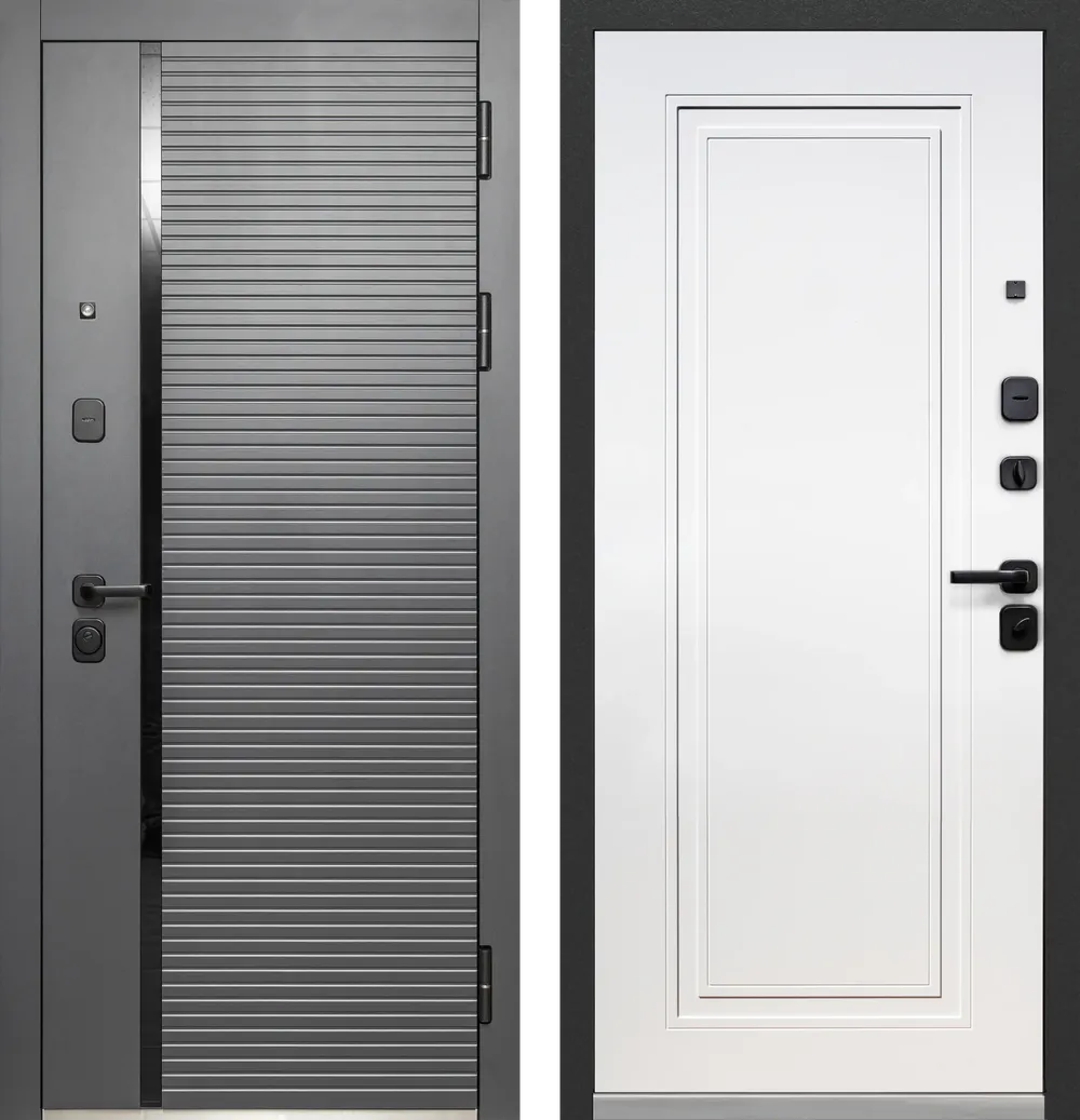 Luxor Горизонталь Нео Сатин графит - Эмалит белый