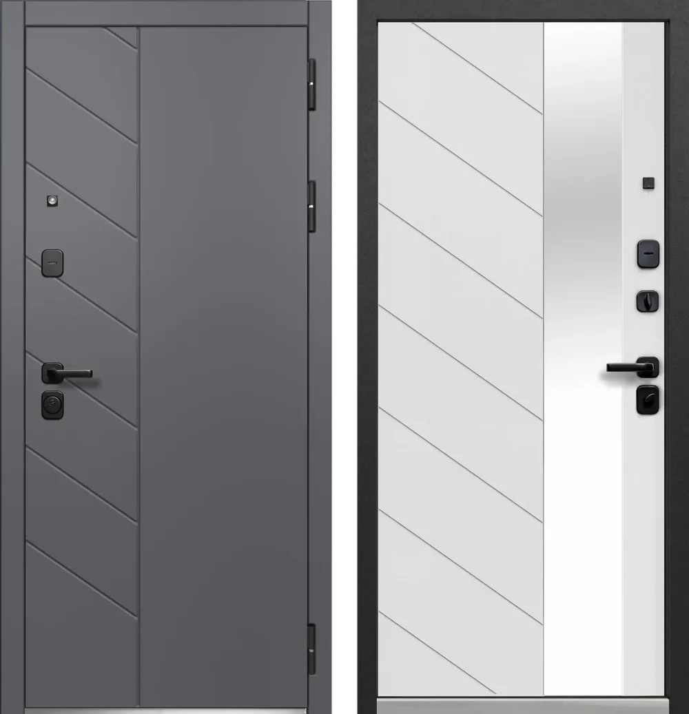 Luxor Пирамида Зеркало Сатин графит - Эмалит белый