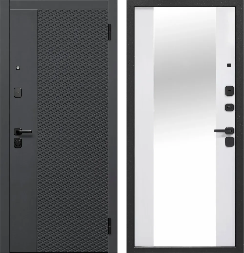 Флорида Эмалит Белый Зеркало Чёрный кварц - Эмалит белый