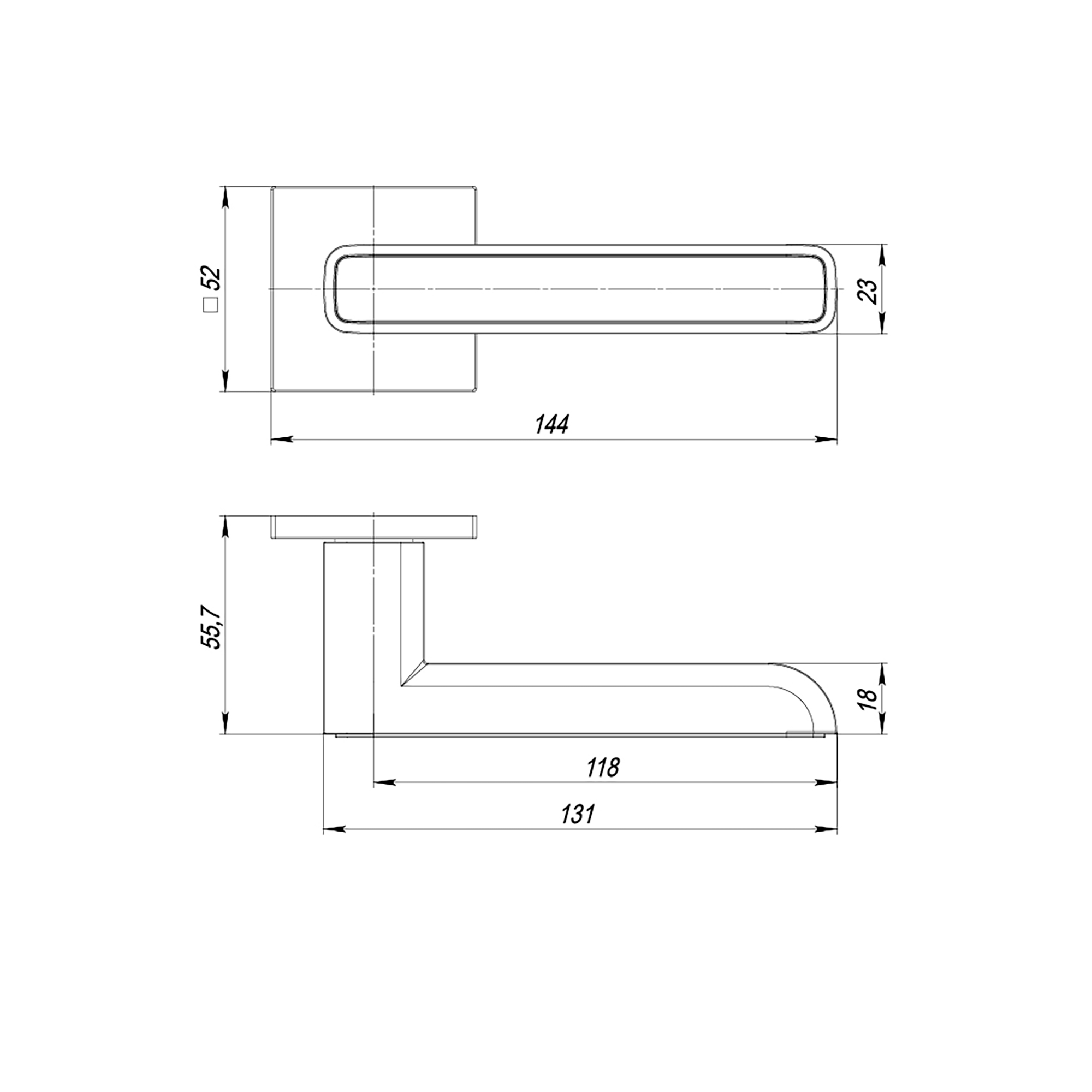 Ручка Punto (Пунто) раздельная K.ARC.Q52.MARS BL/GR-24 черный/графит