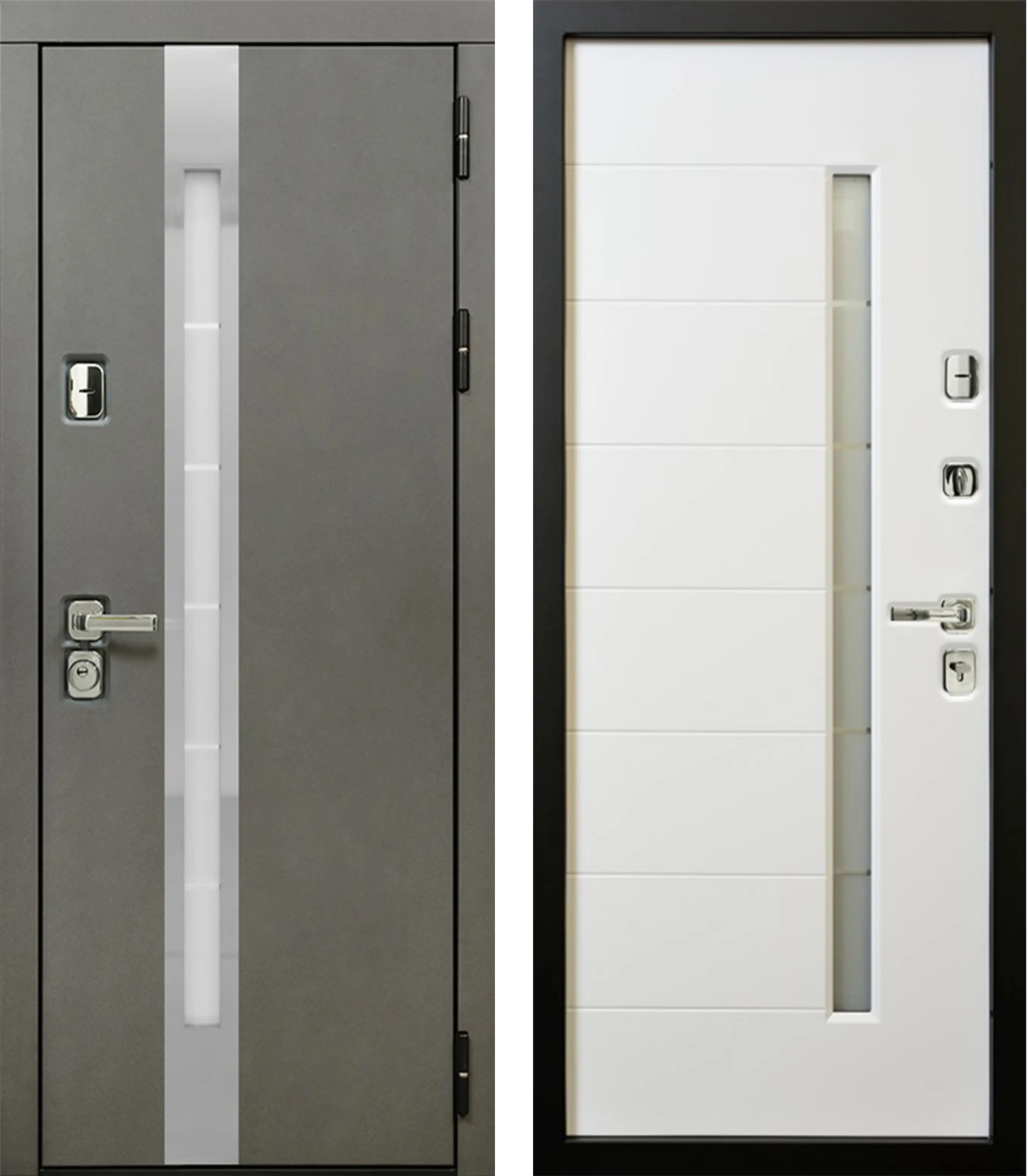 Юта 2 3К90 П-59(окно с нерж. ст.) TSBR 7021 - П-59 (окно ) RAL 9003