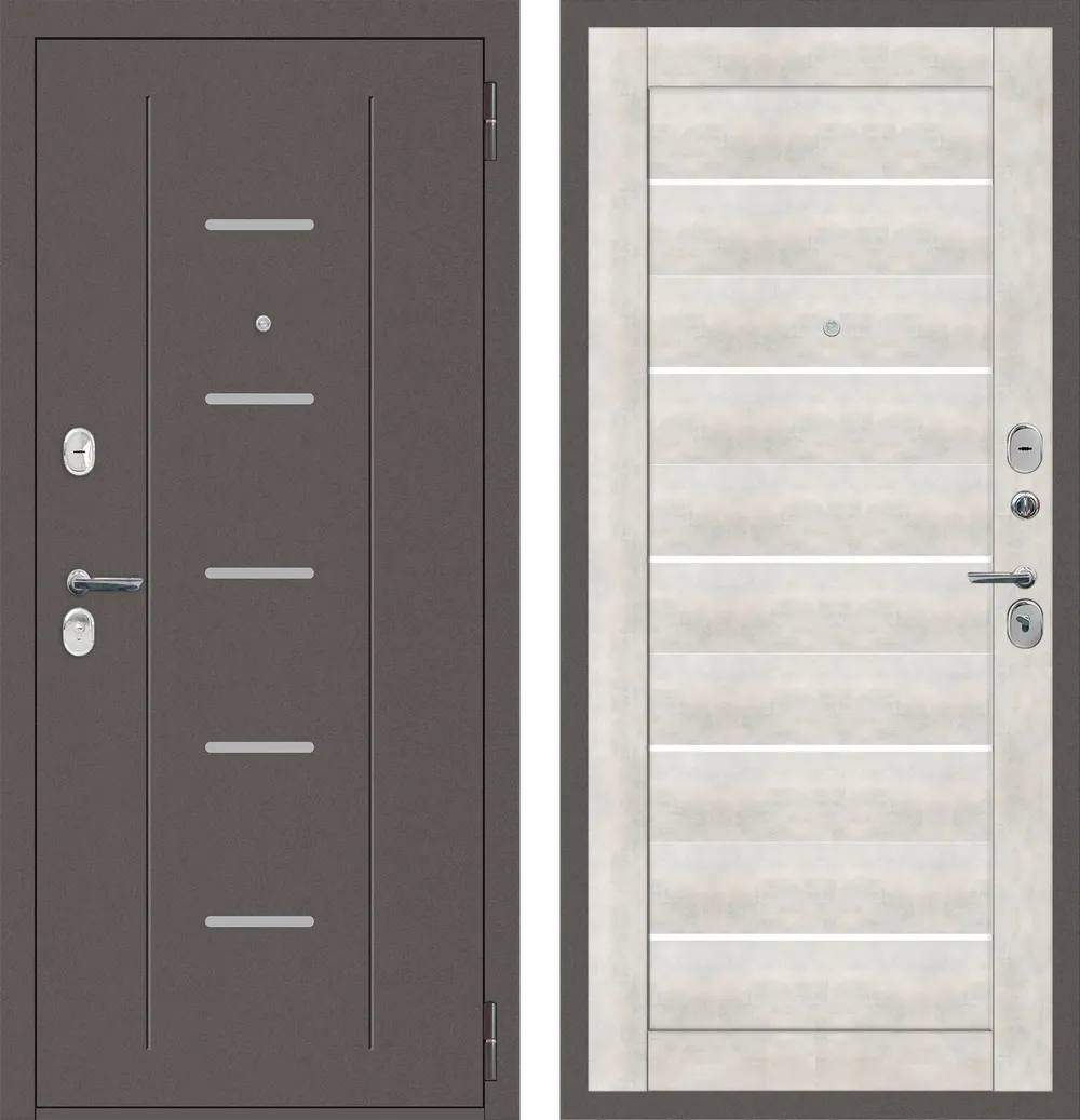 M33 с фрезеровкой Антик серебро - СБ-5 бетон снежный