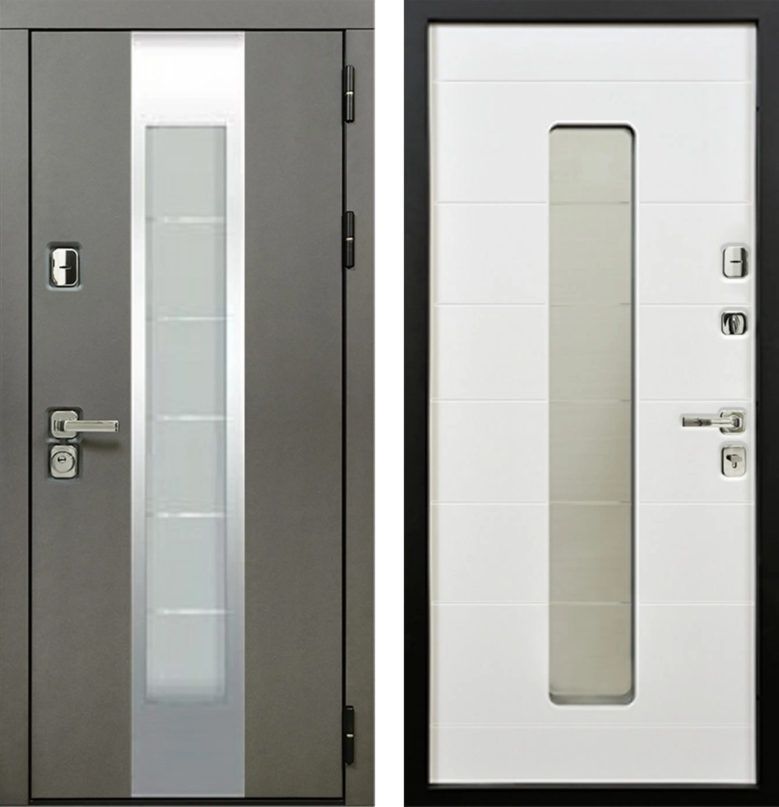 Юта 1 3К90 П-55(окно+нержав) TSBR 7021 - П-58(окно) RAL 9003